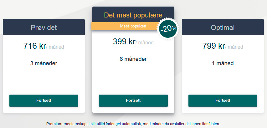 40-Dating priser og abonnementer